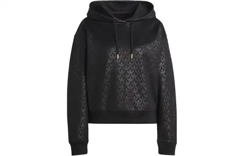 Adidas Originals Hoodie Logo Sweatshirts Women's Black Hooded Moderate Regular