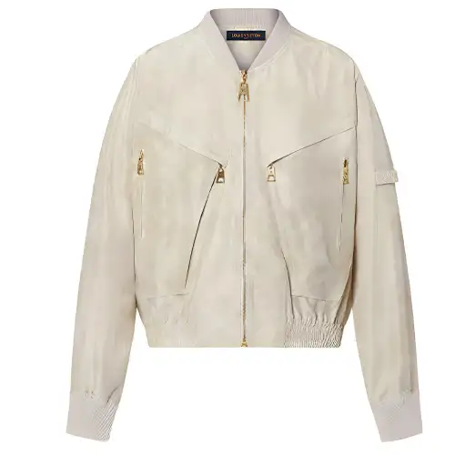 LOUIS VUITTON New Quarterly Products Of LV Jackets Women's Beige Baseball Collar Moderate Other