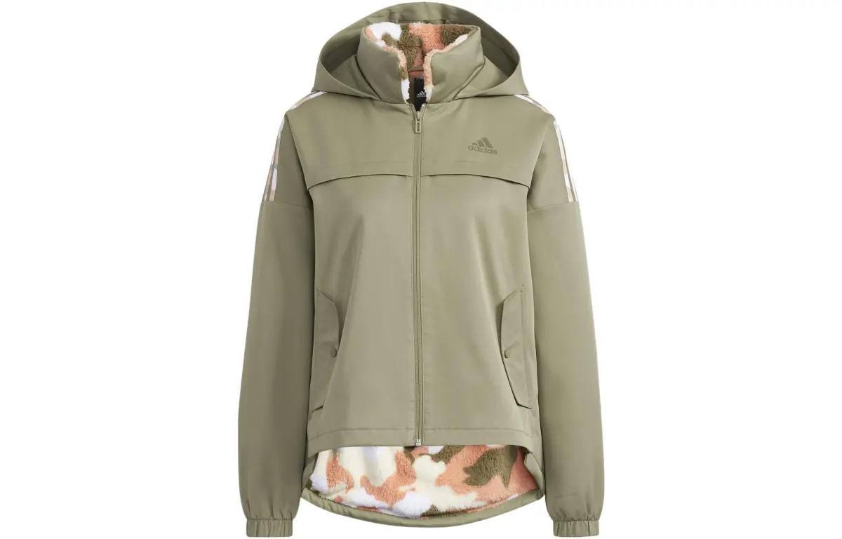 Adidas Jackets Women's Green Hooded Thickened Other