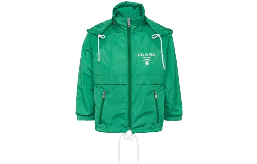 PRADA Jackets Women's Green Hooded Moderate Other