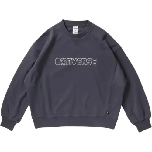 Converse Drop Shoulder Sleeve T Shirt Women's Charcoal