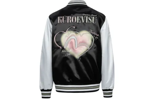 EVISU Jackets Women's Black Baseball Collar Moderate Other