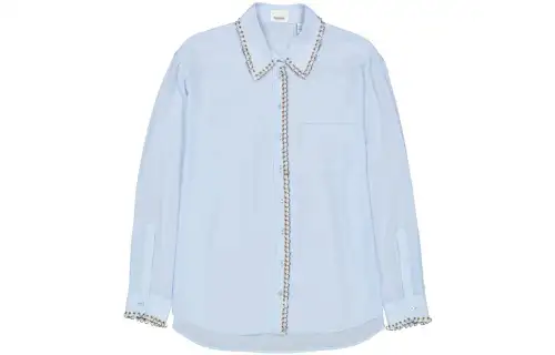 Burberry Shirts Women's Light Blue Pointed Collar Moderate Other