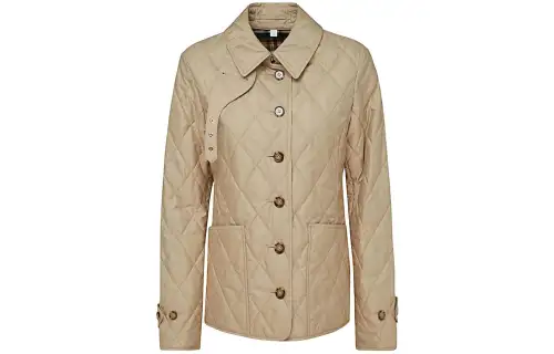 Burberry Diamond-Quilted Buttoned Jacket
