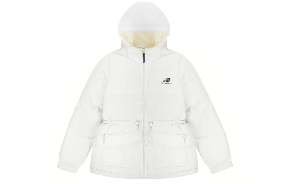 New Balance Down Jackets Women's Ivory Hooded Moderate Other