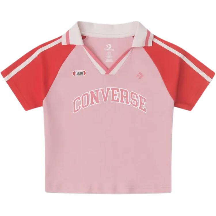 Женская футболка Converse Polo Shirt (розовая)