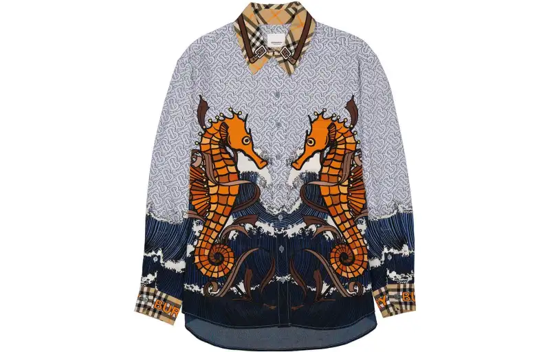 Burberry Shirts Women's Blue Lapel Moderate Other