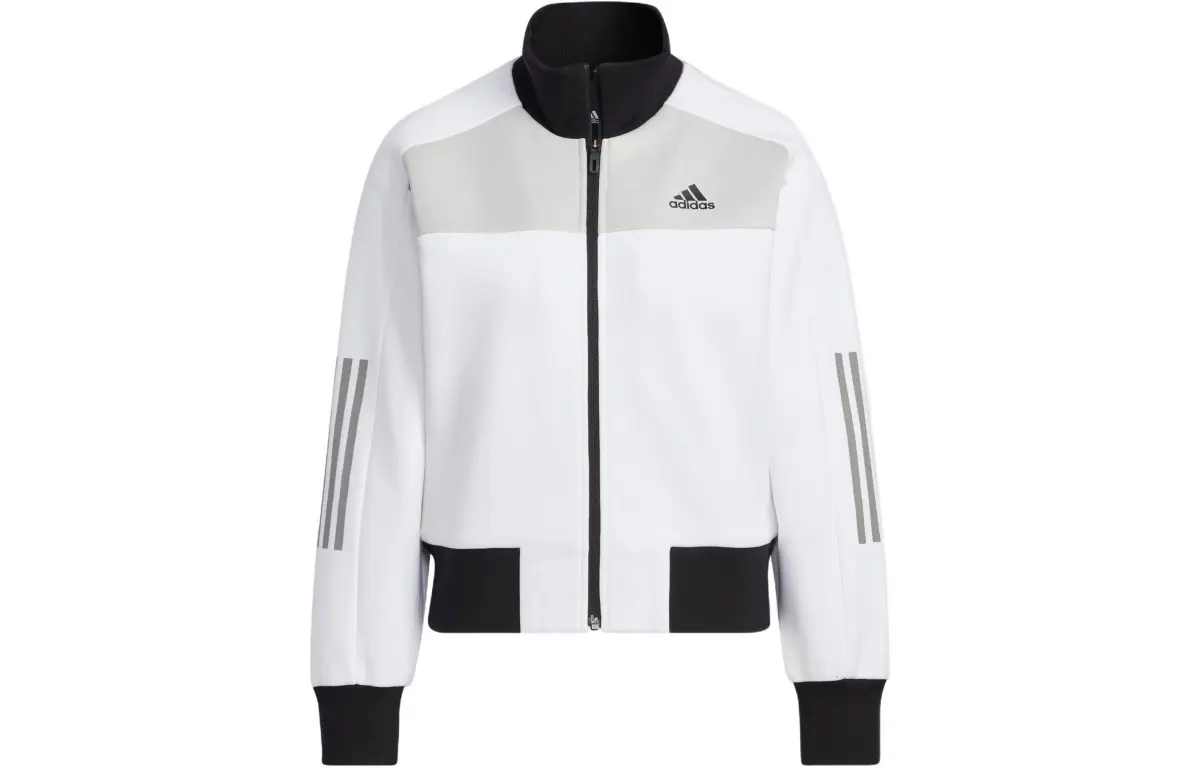 Adidas Jackets Women's White Stand Collar Moderate