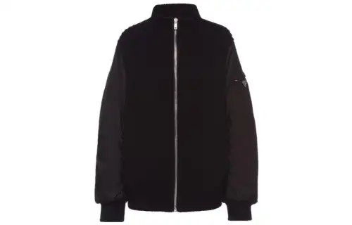PRADA Jackets Women's Black Stand Collar Moderate Other