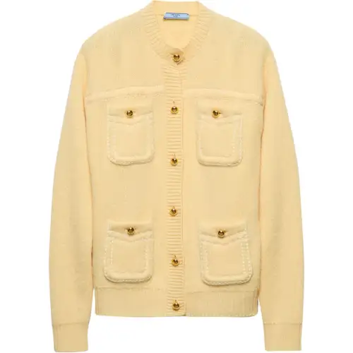 PRADA Crewneck Button-Up Cardigan