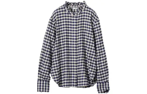 UNIQLO X CDC Shirts Women's Dark Blue Stand Collar Moderate Mock Two Piece