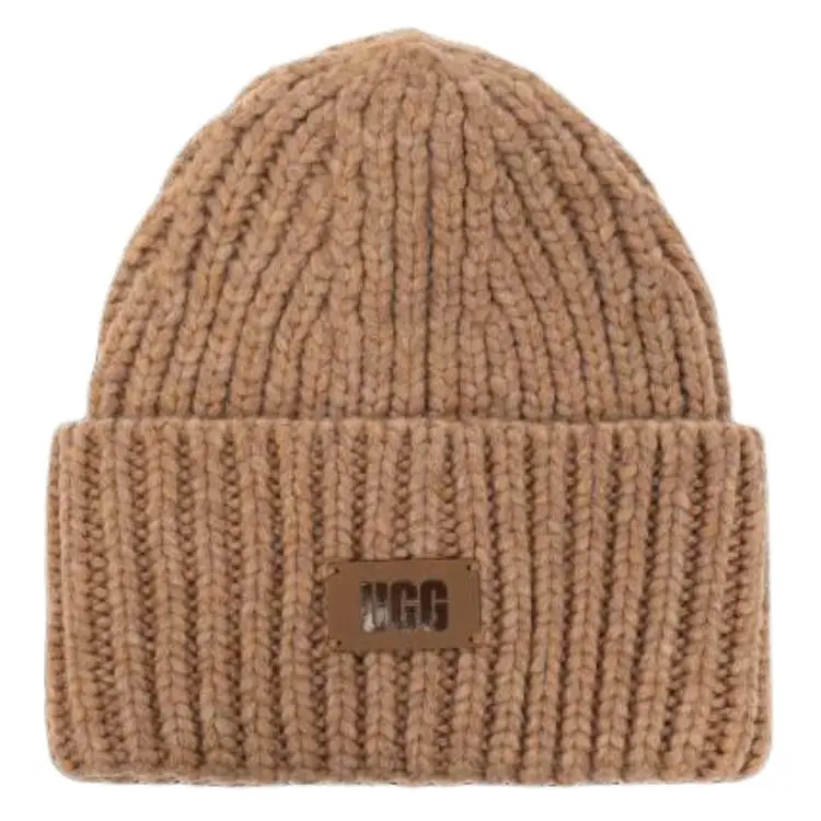 UGG Kids Logo Patch Chunky Rib Knit Beanie