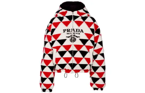 PRADA Down Jackets Women's Red Hooded Moderate Other