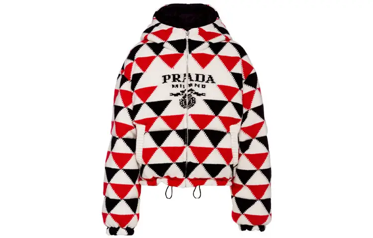 PRADA Down Jackets Women's Red Hooded Moderate Other
