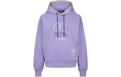 EVISU Sweatshirts Women's Purple Hooded Moderate Regular