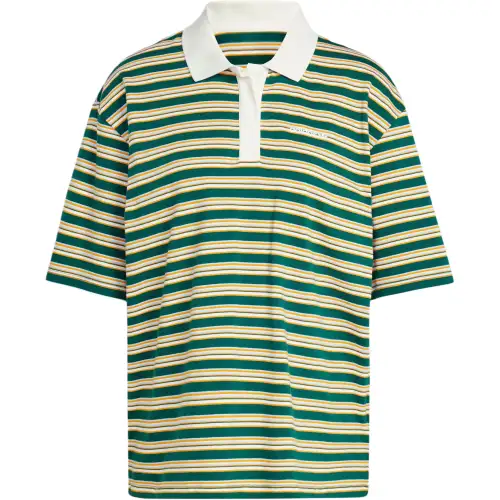 Adidas Originals 80s OVERSIZED STRIPE POLO SHIRT Polo Shirt Women's Forest Green