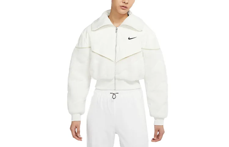 Nike Jackets Women's White Lapel Moderate Nipped-in Waist