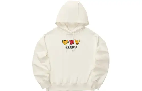 Skechers Colorful Sweatshirts Women's Marshmallow White Hooded Moderate Regular