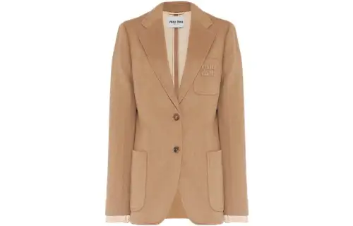 MIU MIU Jackets Unisex Camel Brown Lapel Moderate Other