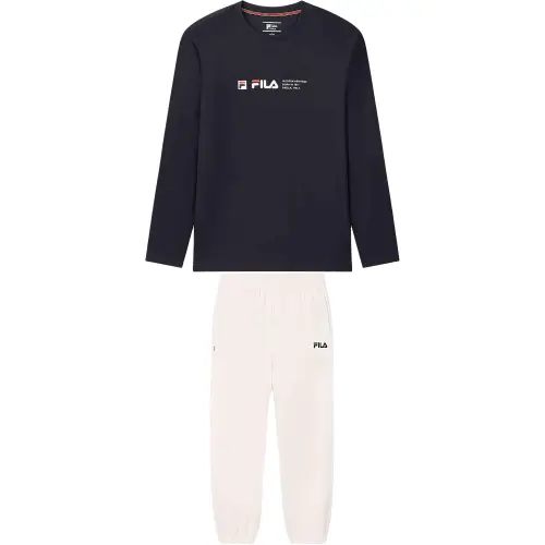 FILA Casual Sportswear Men's Legend Blue/Steam White Crew Neck Moderate