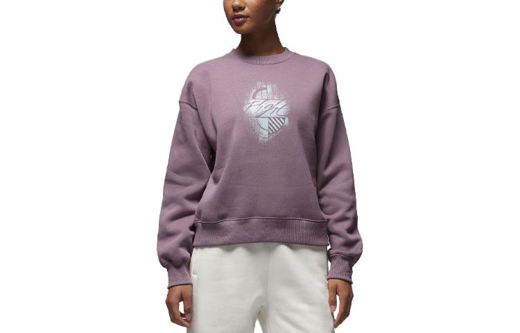Jordan Brooklyn Sweatshirts Women's Pink Crew Neck Moderate Regular