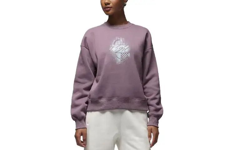 Jordan Brooklyn Sweatshirts Women's Pink Crew Neck Moderate Regular