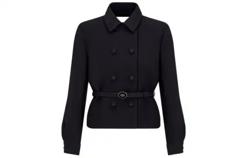 DIOR Jackets Women's Black Square Collar Other