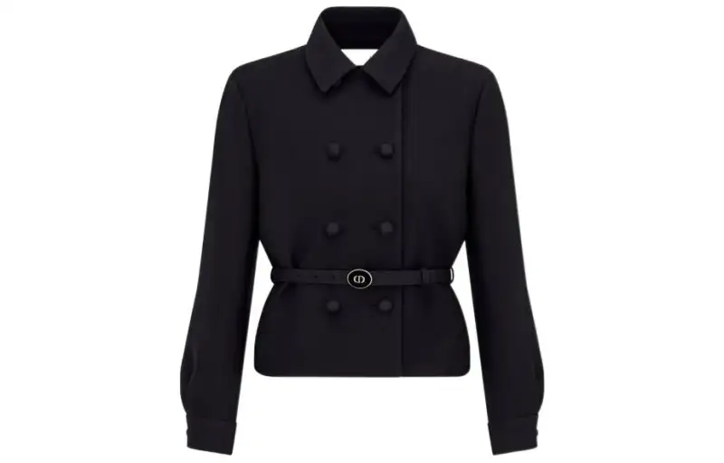 DIOR Jackets Women's Black Square Collar Other