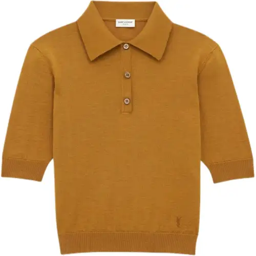SAINT LAURENT Cassandre Short Sleeved Polo Shirt