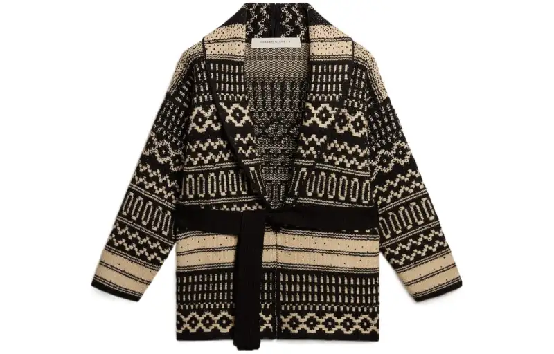 Golden Goose Jacquard Belted Cardigan