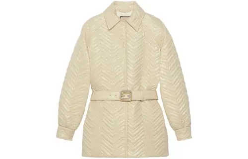 GUCCI Jackets Women's Beige Lapel Moderate Other