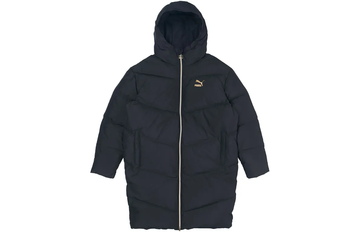 PUMA Down Jackets Women's Black Hooded Thickened Other