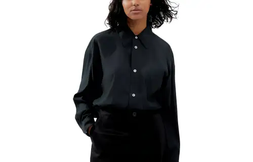 UNIQLO FW23 U Shirts Women's Black Pointed Collar Moderate Other