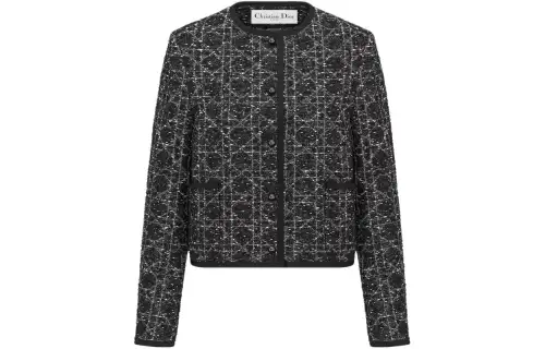 DIOR Macrocannage Cropped Jacket Jackets & Coats Women's Black