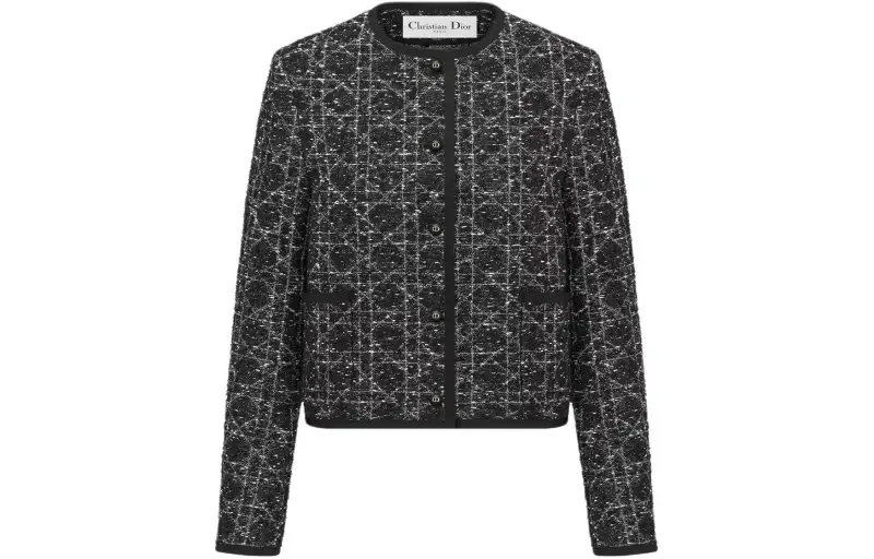 DIOR Macrocannage Cropped Jacket Jackets & Coats Women's Black