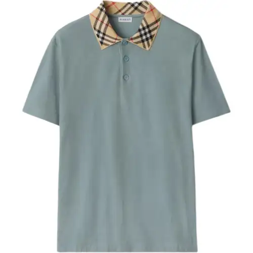Burberry checked-collar polo shirt