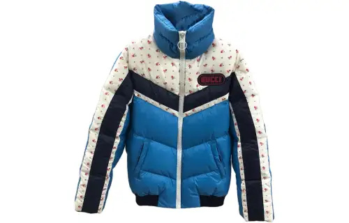 GUCCI Down Jackets Women's Blue Stand Collar Moderate Other
