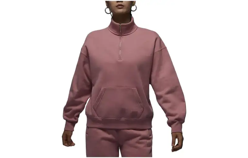 Jordan Sweatshirts Women's Stardust Red Stand Collar Moderate Regular