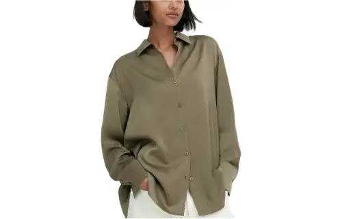 UNIQLO Shirts Women's Olive Square Collar Moderate Other