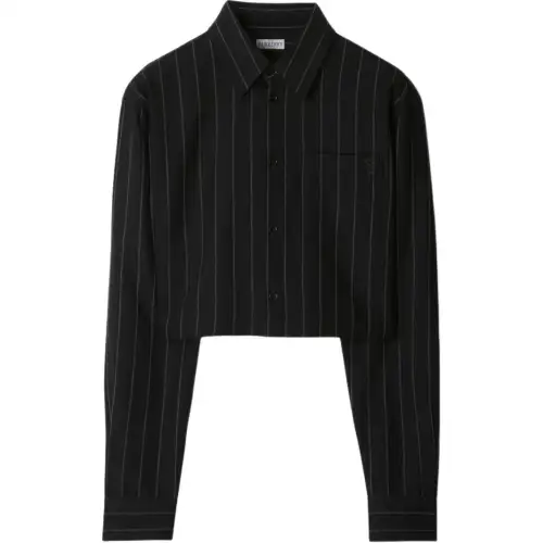 Burberry Button Up Striped Cropped Shirt