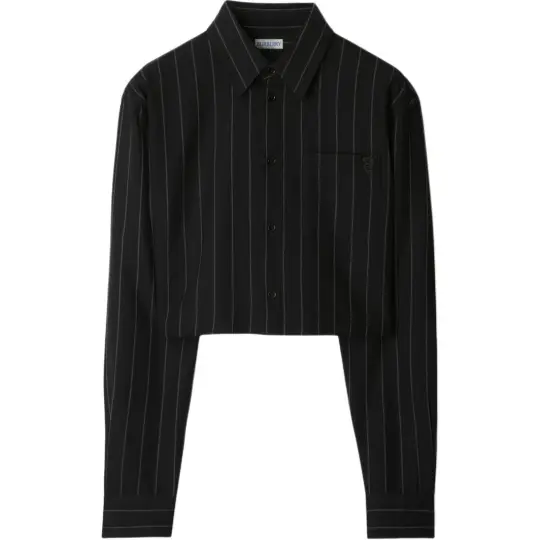 Burberry Button Up Striped Cropped Shirt