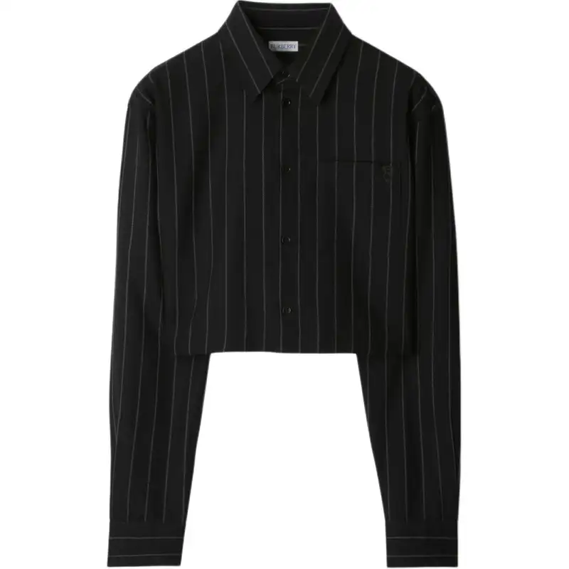 Burberry Button Up Striped Cropped Shirt