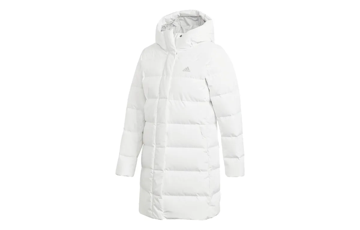 Adidas Down Jackets Women's White Hooded Moderate Other