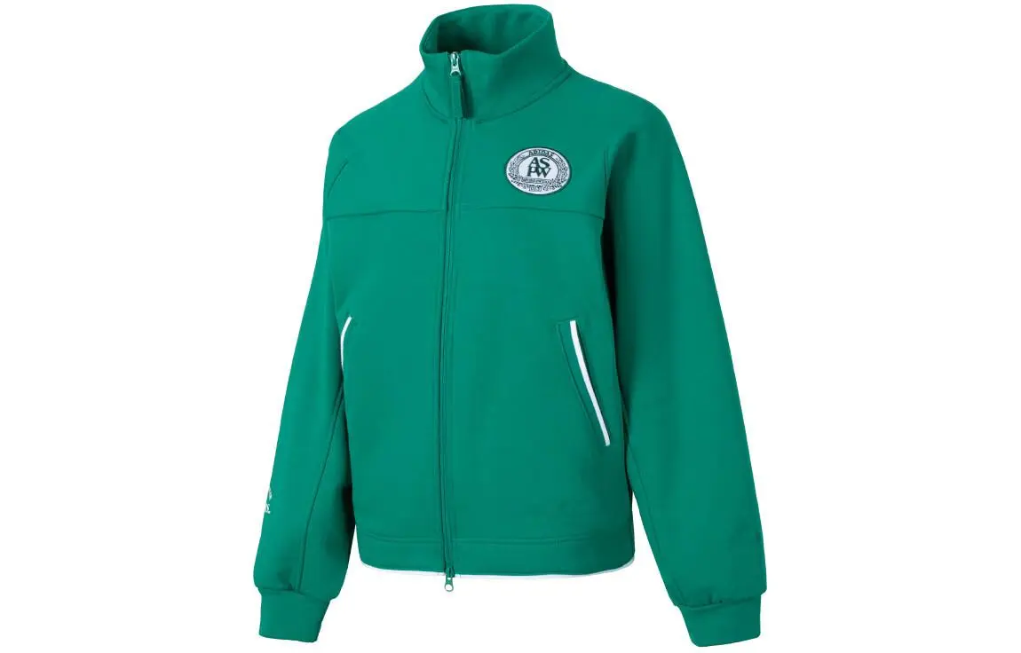 adidas Women'ss Letter Print Running Training Jacket Green