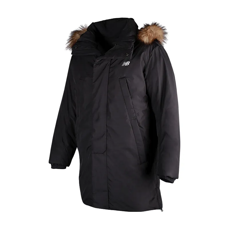 New Balance Down Jackets Women's Black Hooded Moderate Straight Fit