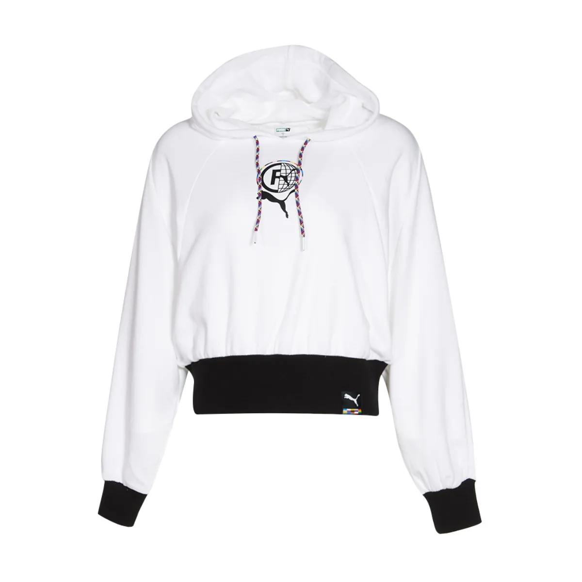 PUMA Sweatshirts Women's White Hooded Moderate Regular