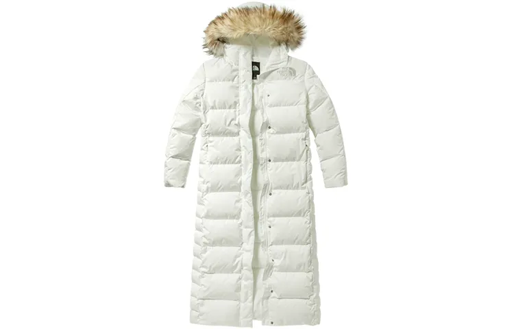 THE NORTH FACE Down Jackets Women's White Hooded Moderate Straight Fit