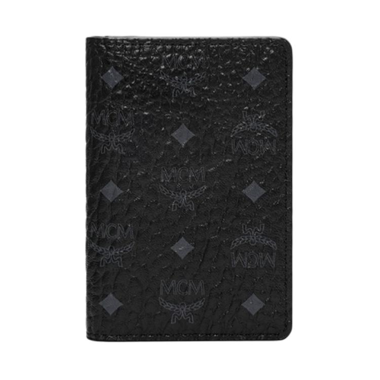 MCM Essential Visetos Origina Short Half-Fold Coated Canvas Wallet Mini Men's Black