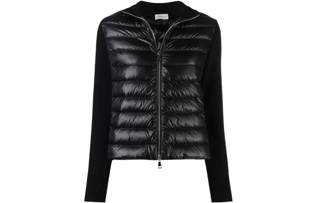 Moncler knitted-sleeve puffer jacket