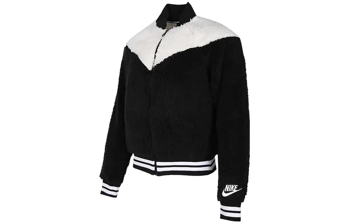 Nike Women's Nsw Sherpa Bomber Jacket Black/White